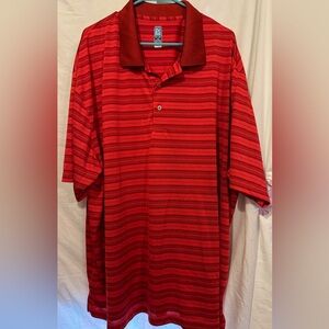 PGA Tour Red Striped Polo Shirt Classic Design
